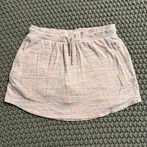 Athleta Girl Rainbow Spacedye Pastel Multi Color Skort Size L 12 EUC